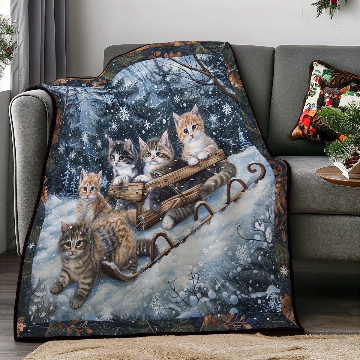 Winter Cat SR1908037CL Quilt Blanket