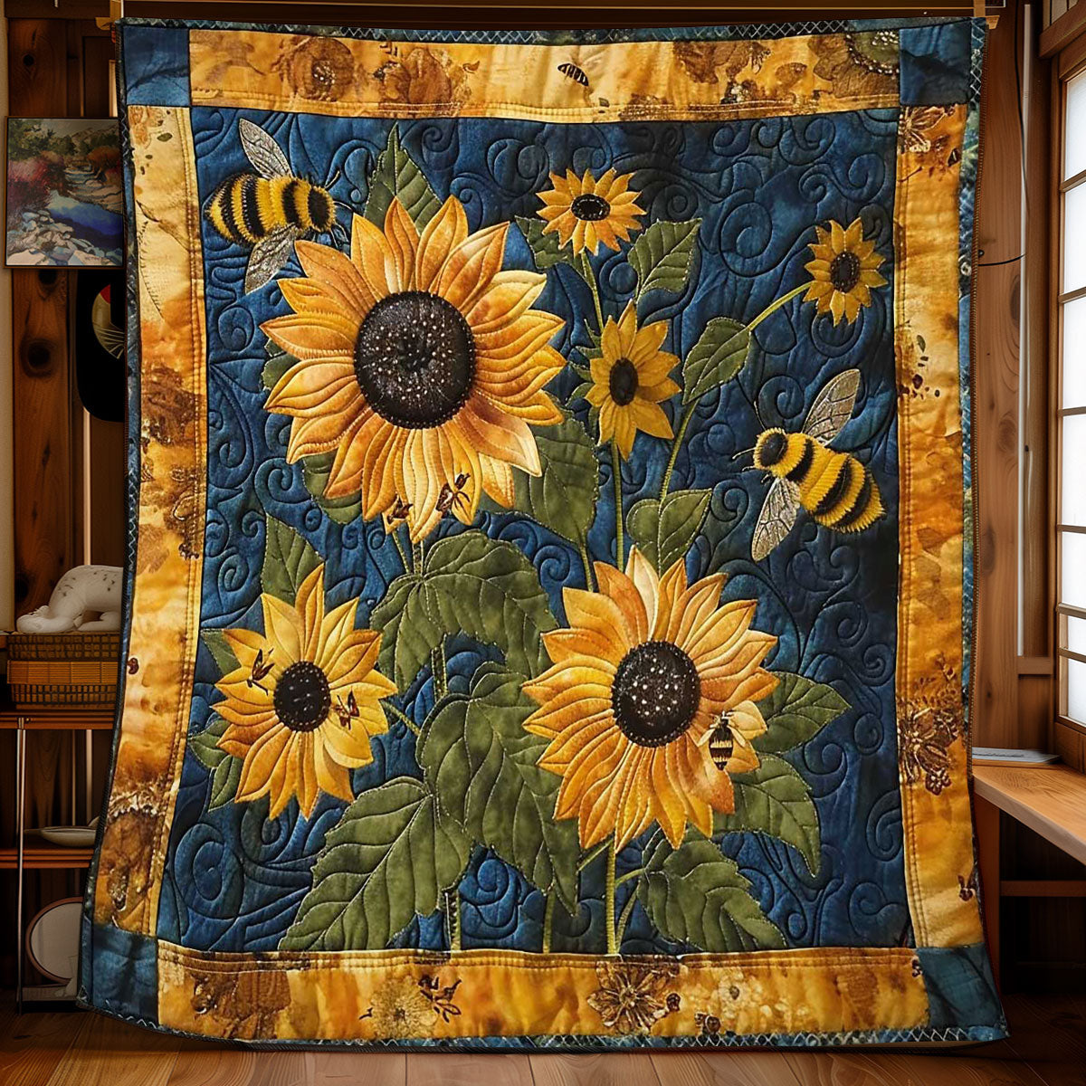 Bee Buzzing Garden WN2108110CL Quilt Blanket