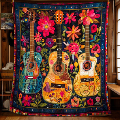 Bohemian Guitar Breeze WN2208134CL Quilt Blanket