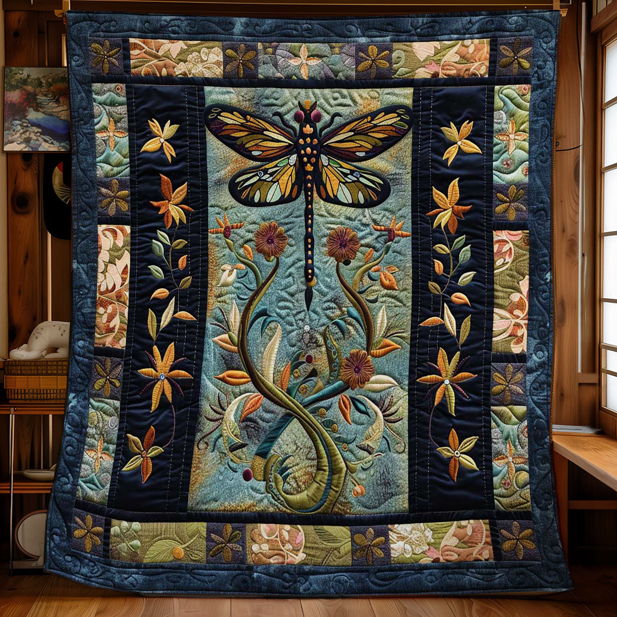 Dragonfly’s Whispering Woods WN2808030CL Quilt Blanket