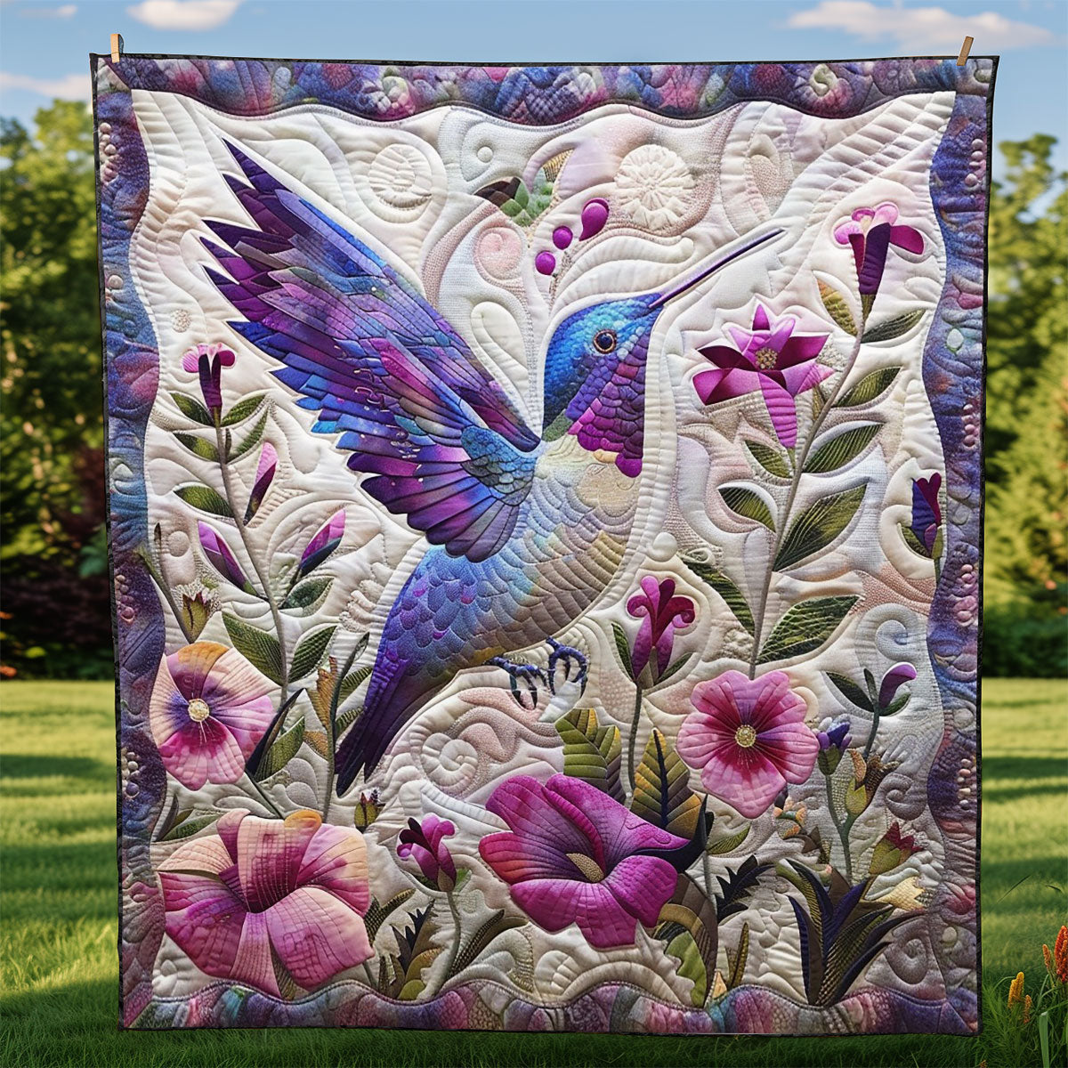 Twinkle Hummingbird WM0909014CL Quilt Blanket
