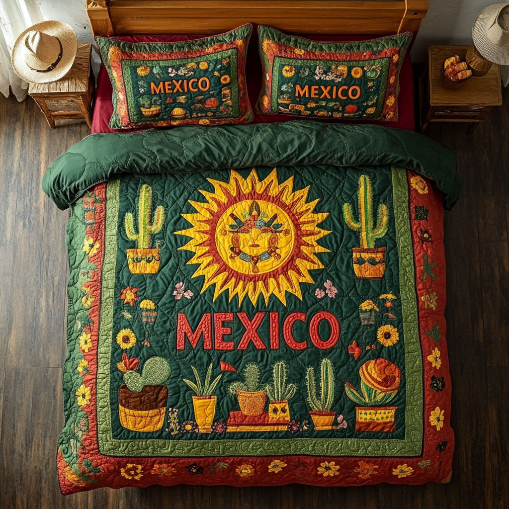 Mexico Fiesta WX2402021CL Quilted Bedding Set