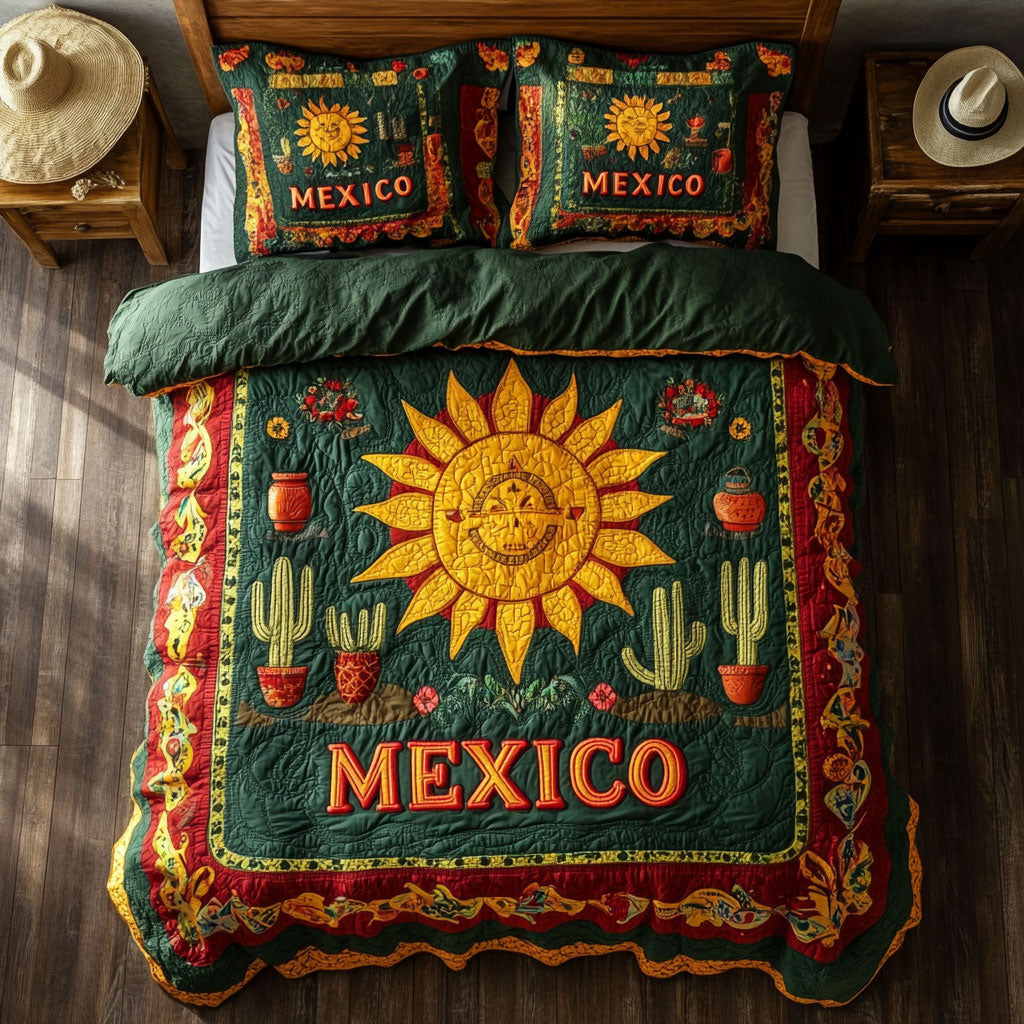 Mexico Fiesta WX2402022CL Quilted Bedding Set