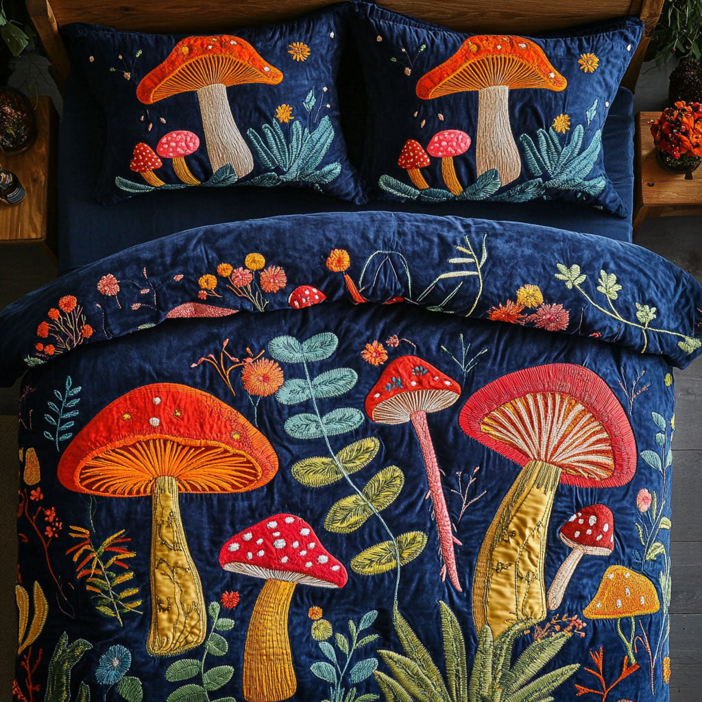 Mushroom WX2402024CL Quilted Bedding Set