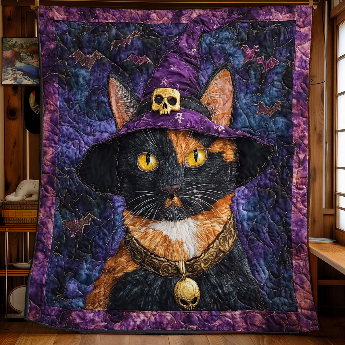 Mystic Witch Cat WY1001189CL Quilt Blanket