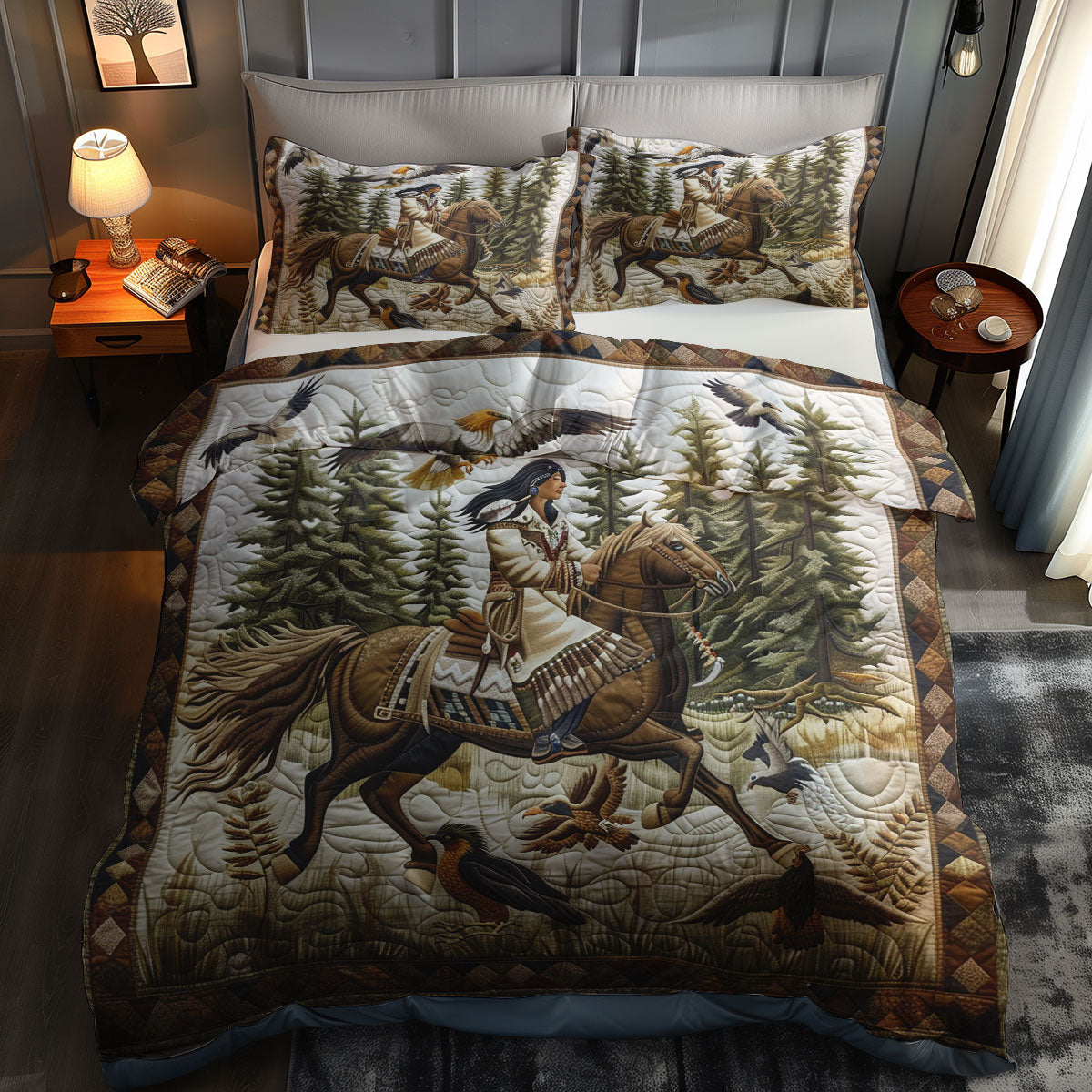 Native American WJ1106026CL Quilted Bedding Set