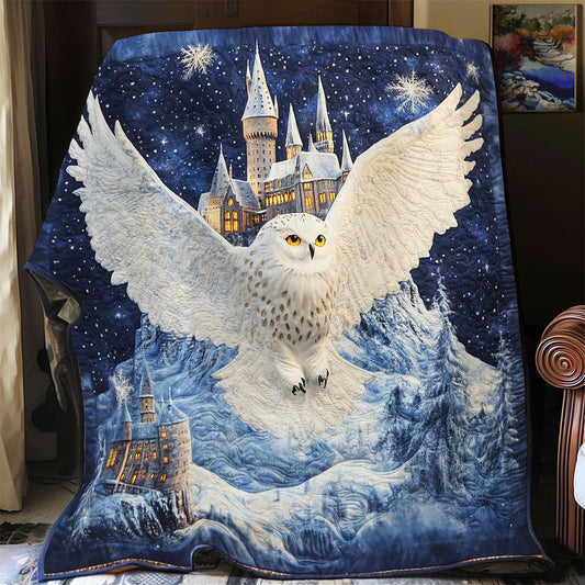 Owl In Night Snow WY1001194CL Quilt Blanket