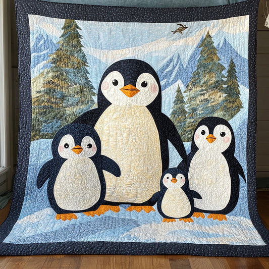 Penguin Family WJ2702015CL Quilt Blanket