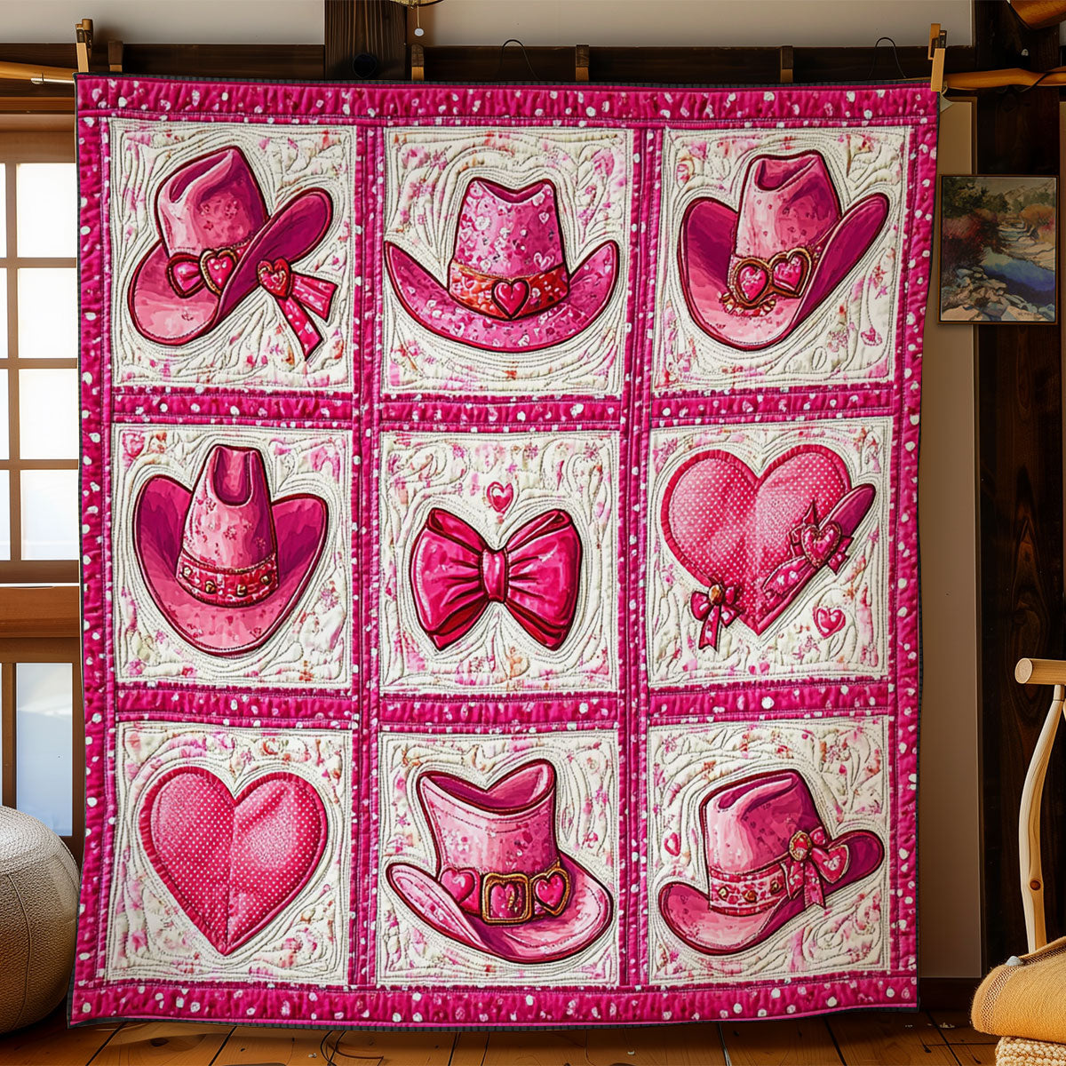 Pink Cowboy WY1001198CL Quilt Blanket