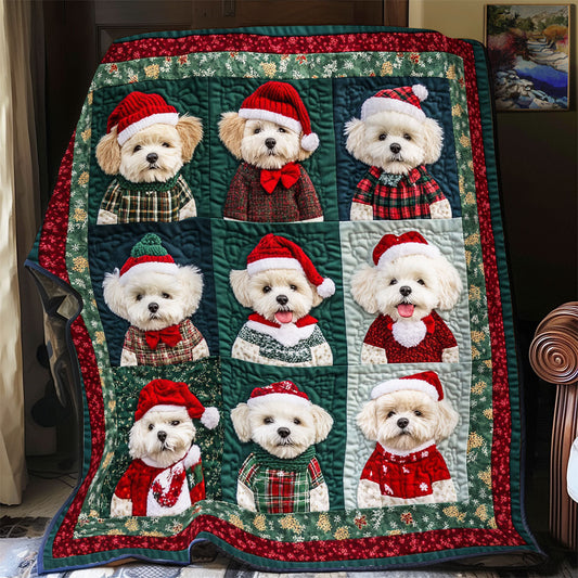 Poodle Christmas WX1302148CL Quilt Blanket
