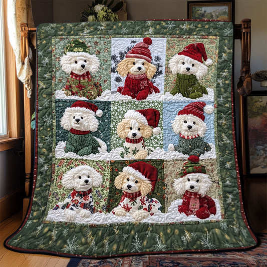 Poodle Christmas WX1302149CL Quilt Blanket