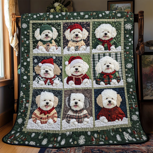 Poodle Christmas WX1302150CL Quilt Blanket