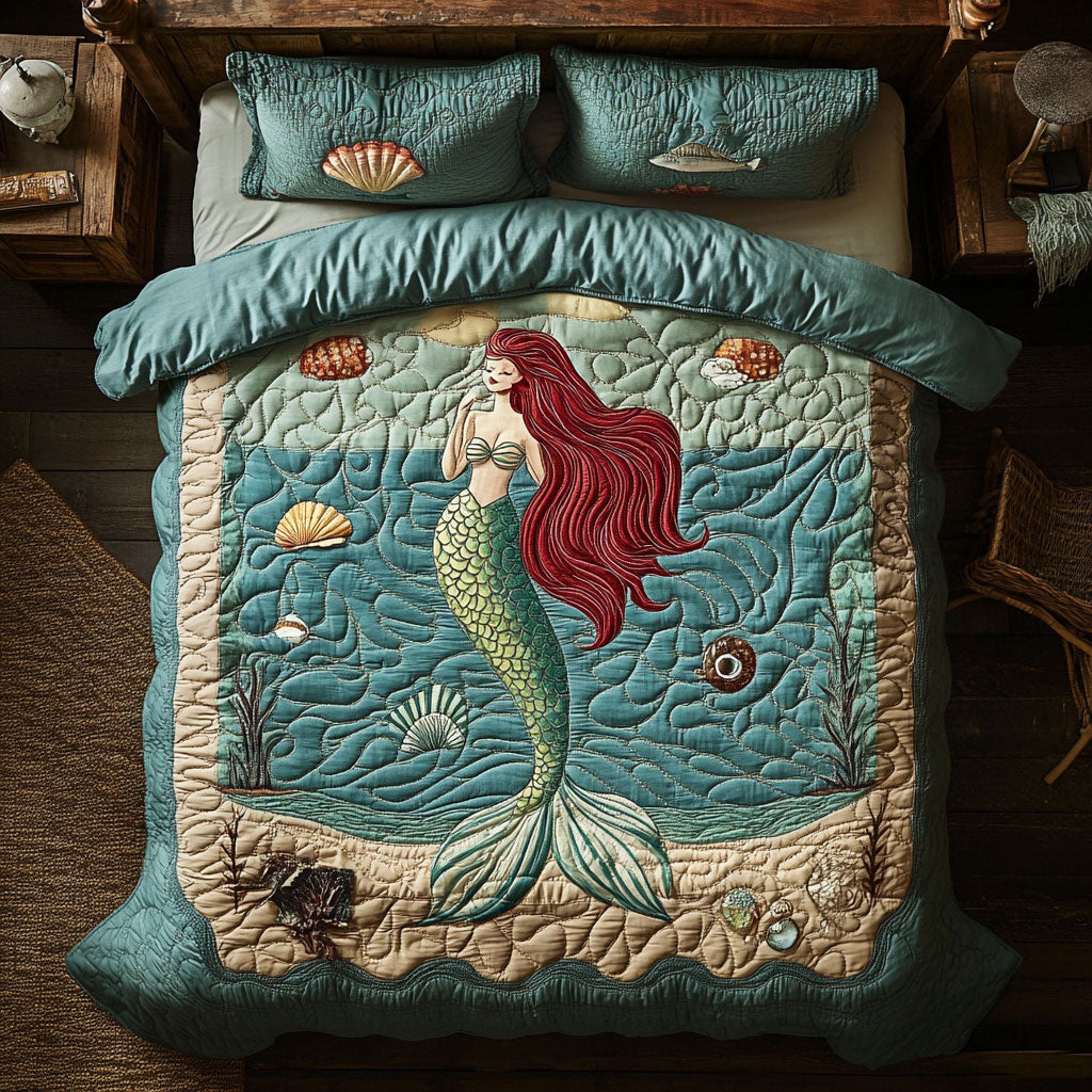 Pretty Mermaid WX1302486CL Quilted Bedding Set