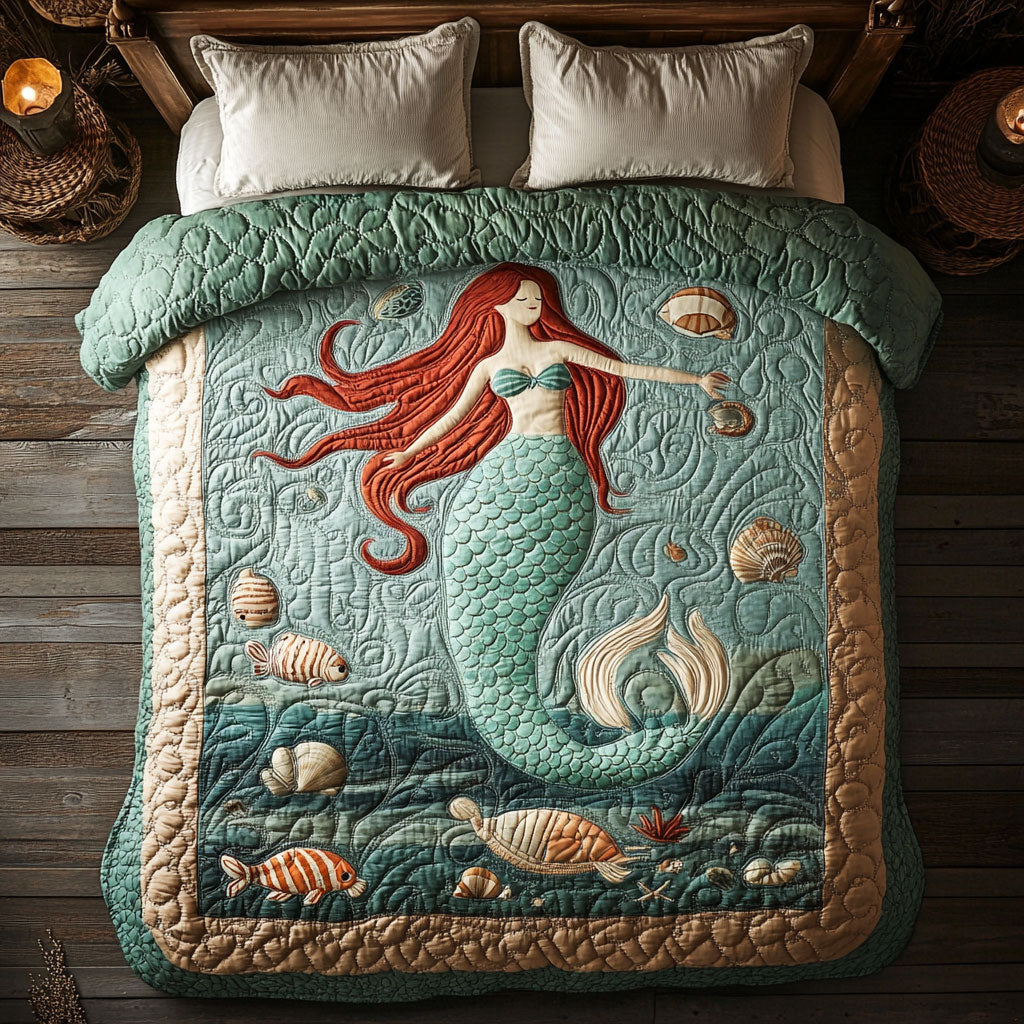 Pretty Mermaid WX1302487CL Quilted Bedding Set