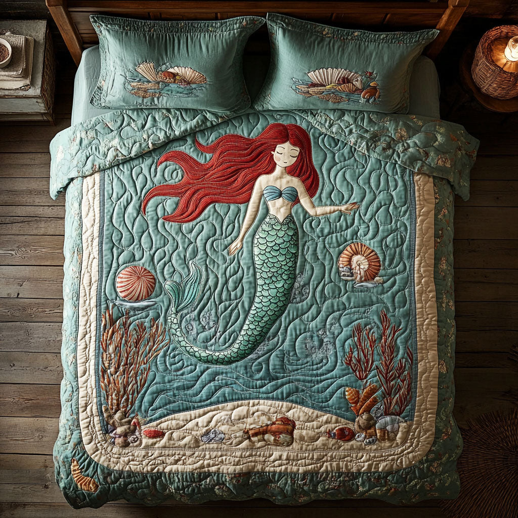 Pretty Mermaid WX1302488CL Quilted Bedding Set