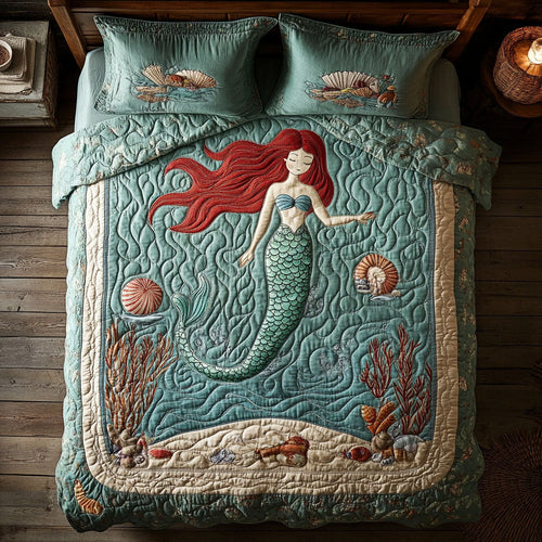 Pretty Mermaid WX1302488CL Quilted Bedding Set