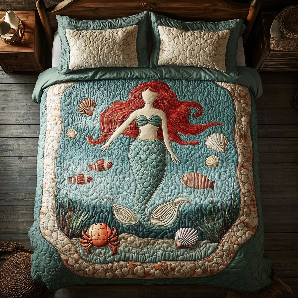Pretty Mermaid WX1302489CL Quilted Bedding Set