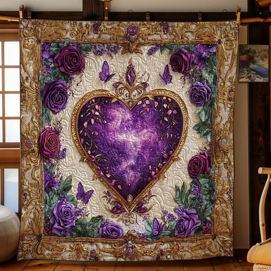 Purple Heart In Rose WY2301075CL Quilt Blanket