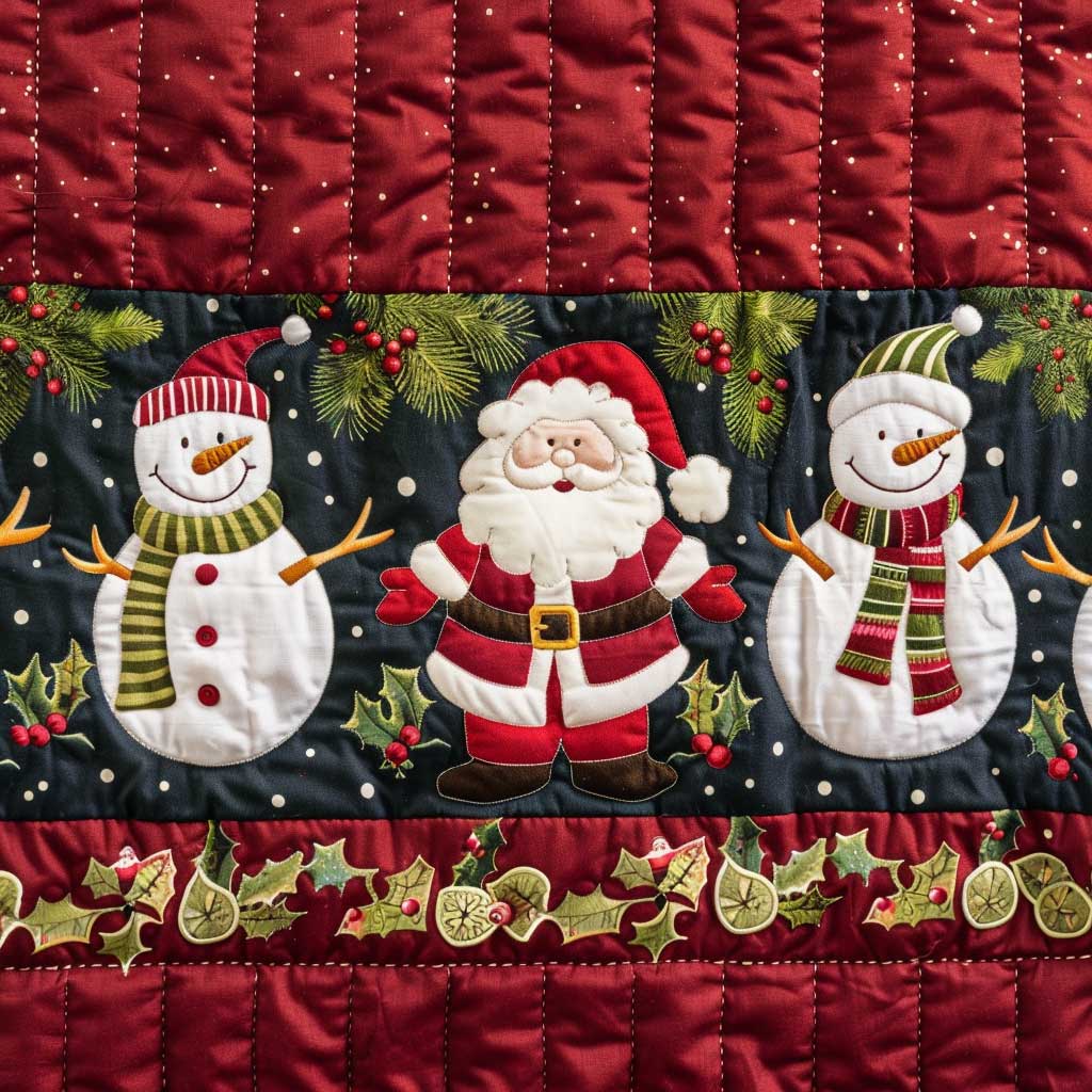 Santa Clause And Snowman WJ2208018CL Quilt Blanket