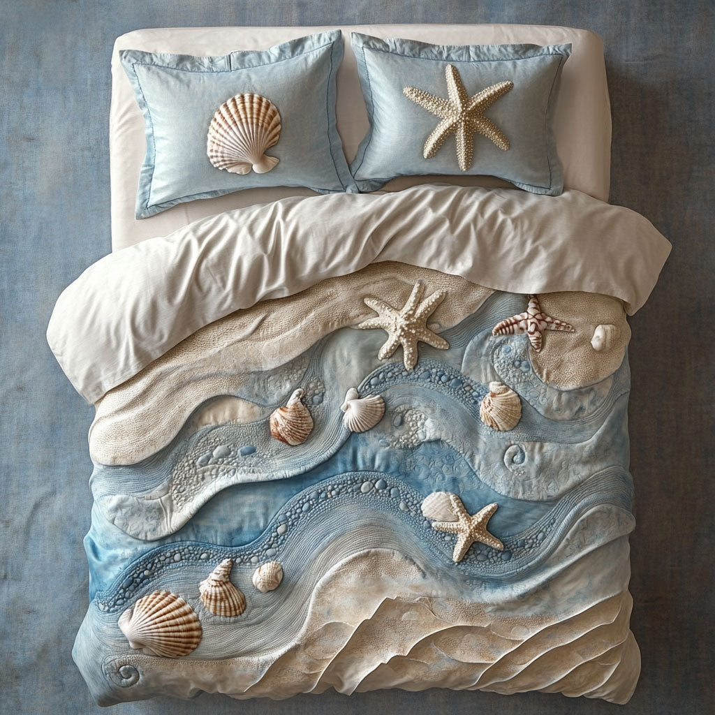 Seashell WX2402032CL Quilted Bedding Set