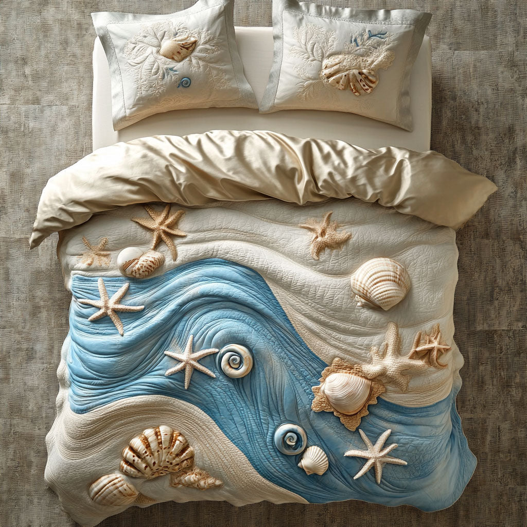 Seashell WX2402033CL Quilted Bedding Set