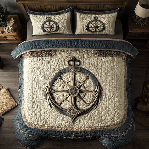 Ship Wheel WX1302494CL Quilted Bedding Set