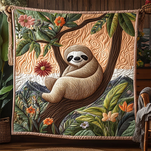 Tropical Sloth WJ2802034CL Quilt Blanket
