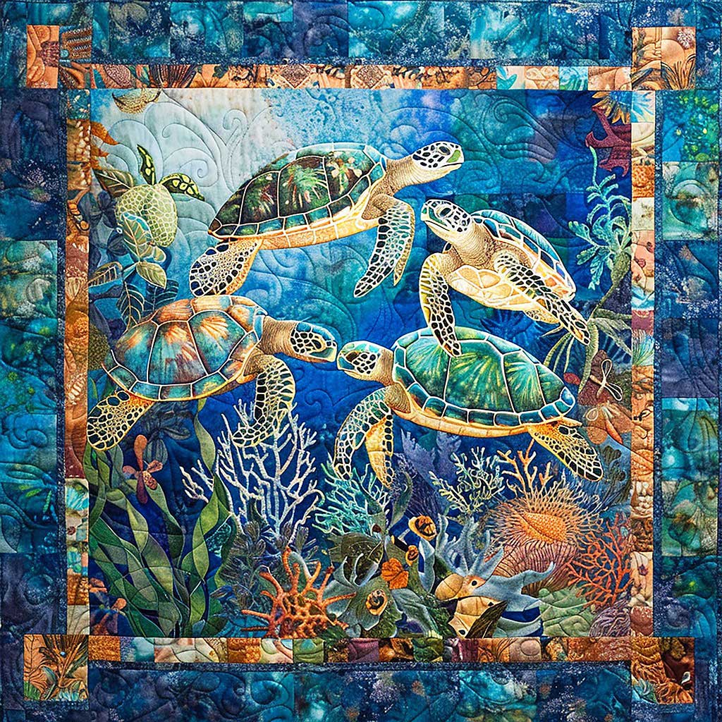 Turtles WM1008078CL Quilt Blanket