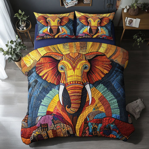 Vibrant Elephant WX1002060CL Quilted Bedding Set