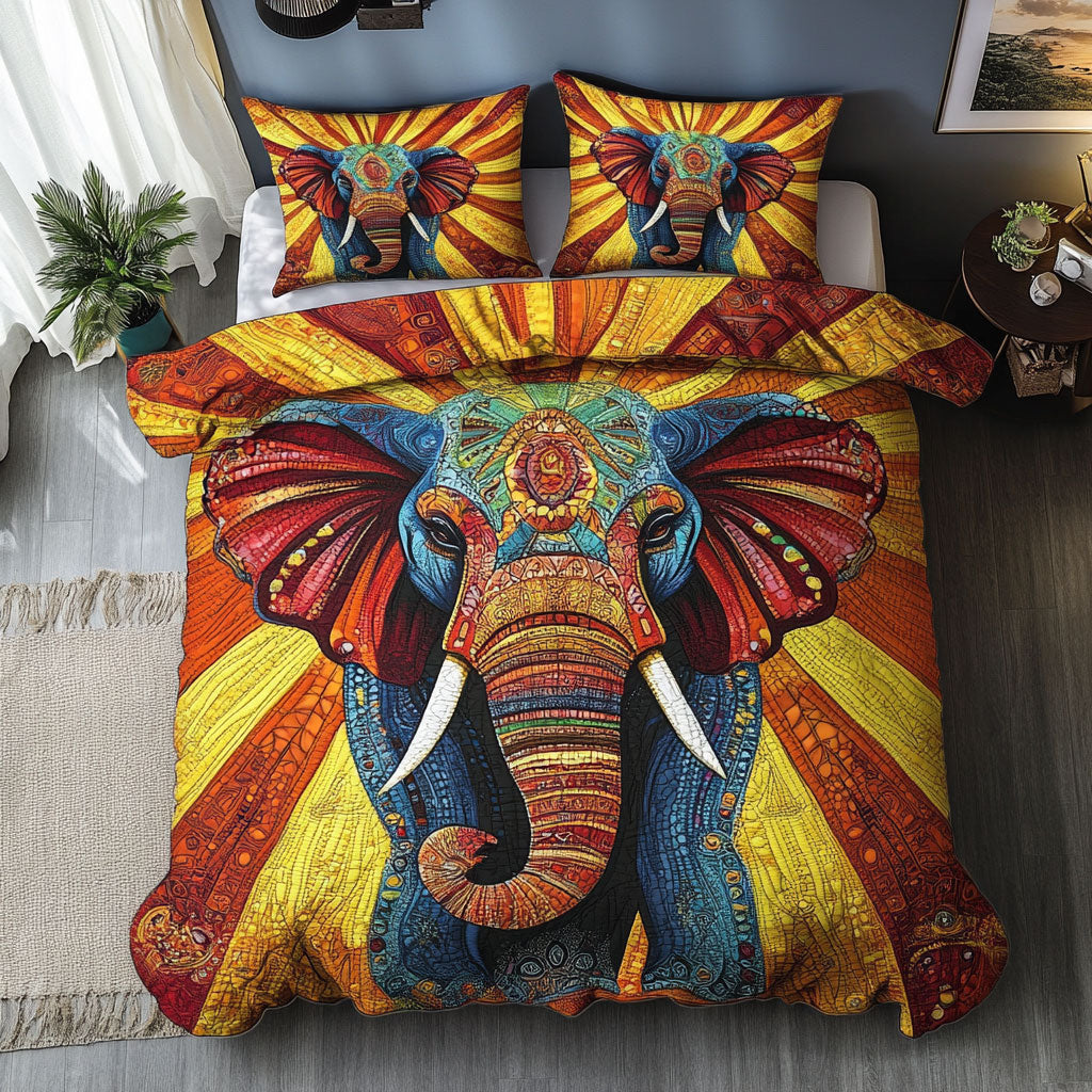 Vibrant Elephant WX1002062CL Quilted Bedding Set