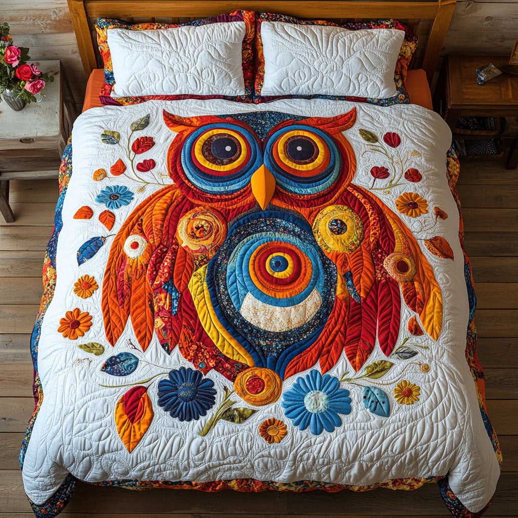 Vibrant Owl WX1002064CL Quilted Bedding Set