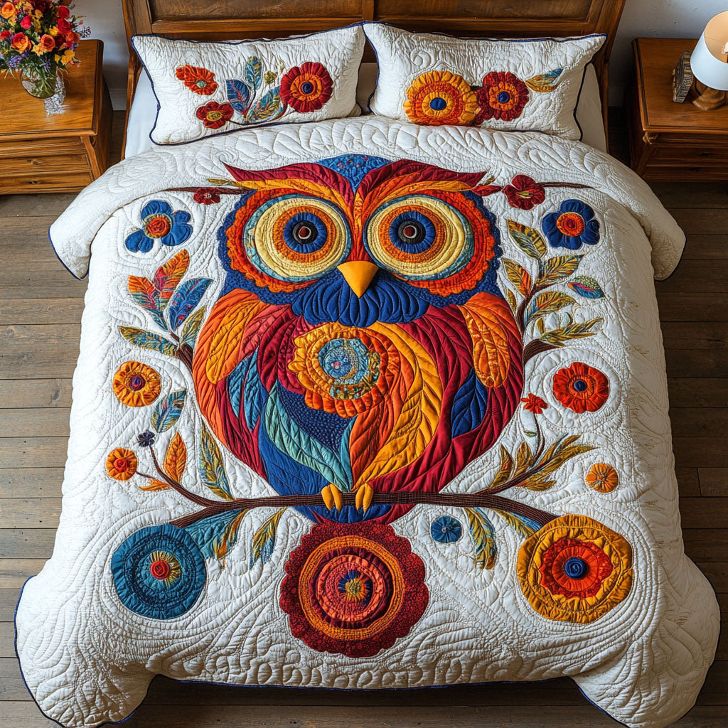 Vibrant Owl WX1002065CL Quilted Bedding Set
