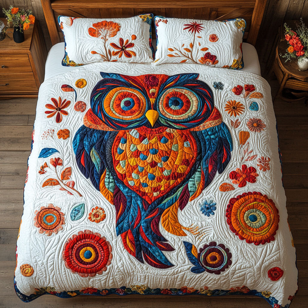 Vibrant Owl WX1002067CL Quilted Bedding Set