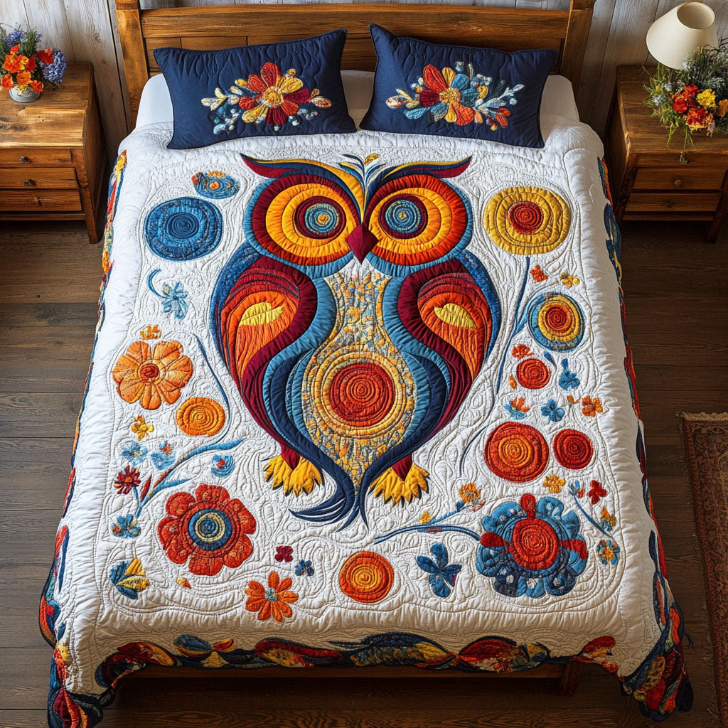 Vibrant Owl WX1002069CL Quilted Bedding Set