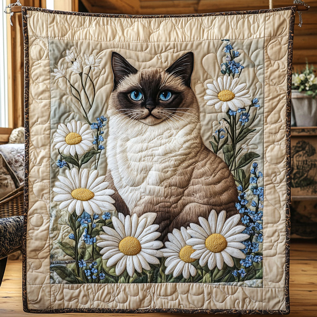 Vintage Feline Charm WJ0603013CL Quilt Blanket