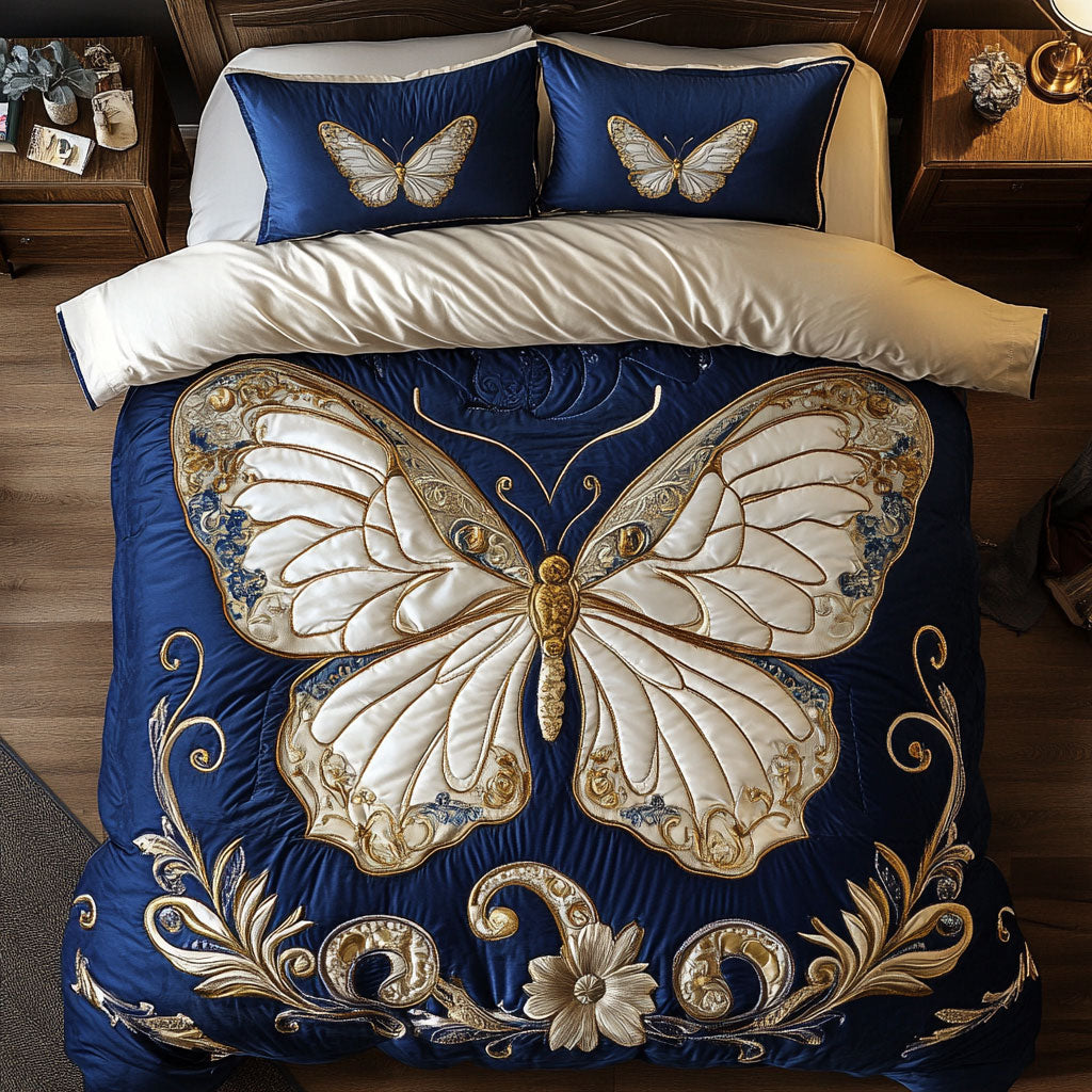 White Butterfly WX2402045CL Quilted Bedding Set