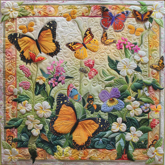 Yellow Butterfly WM2108008CL Quilt Blanket