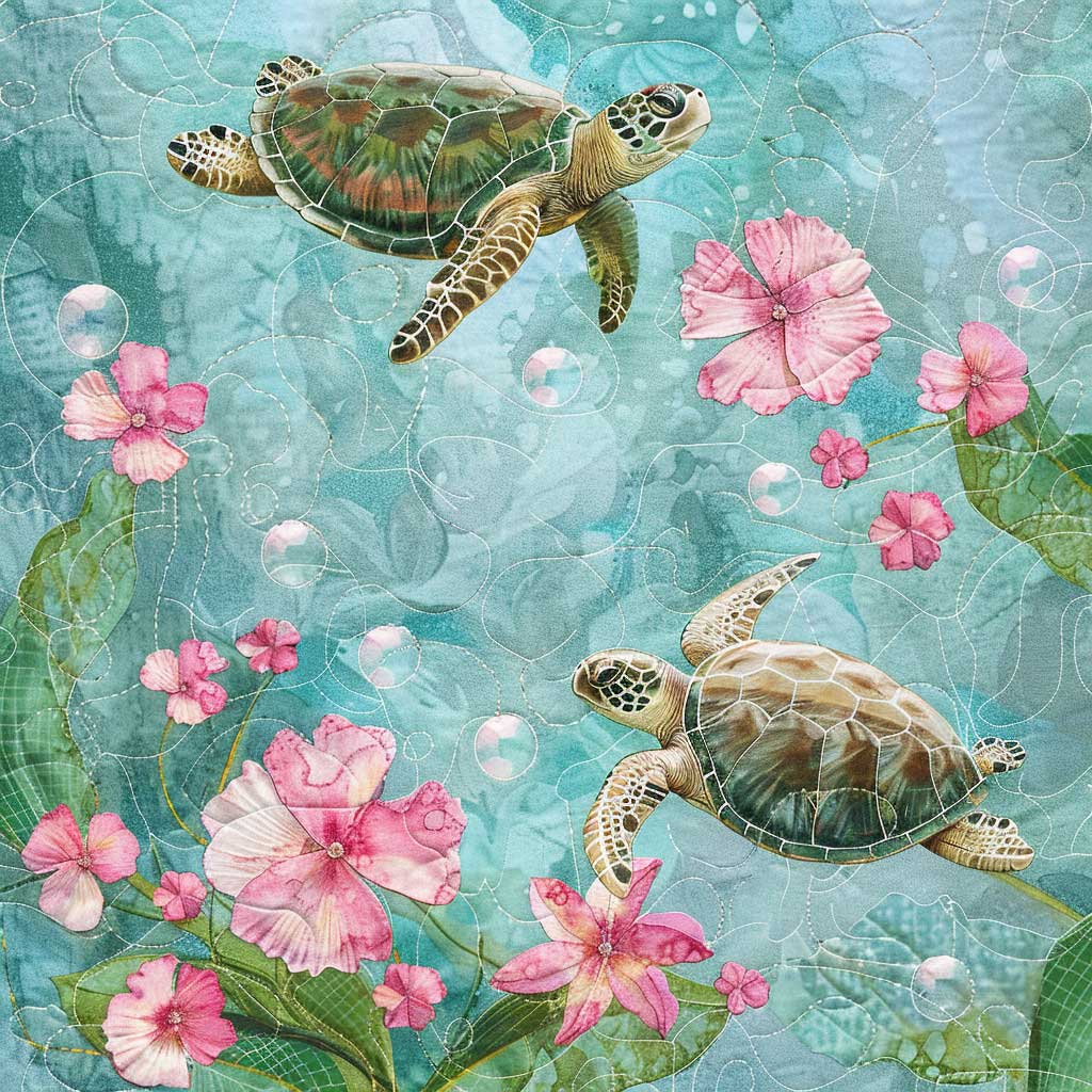 A Pair Of Turtles XR1807009CL Quilt Blanket