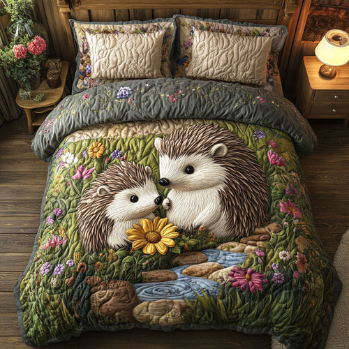 Hedgehog Flower WT2402012CL Quilted Bedding Set