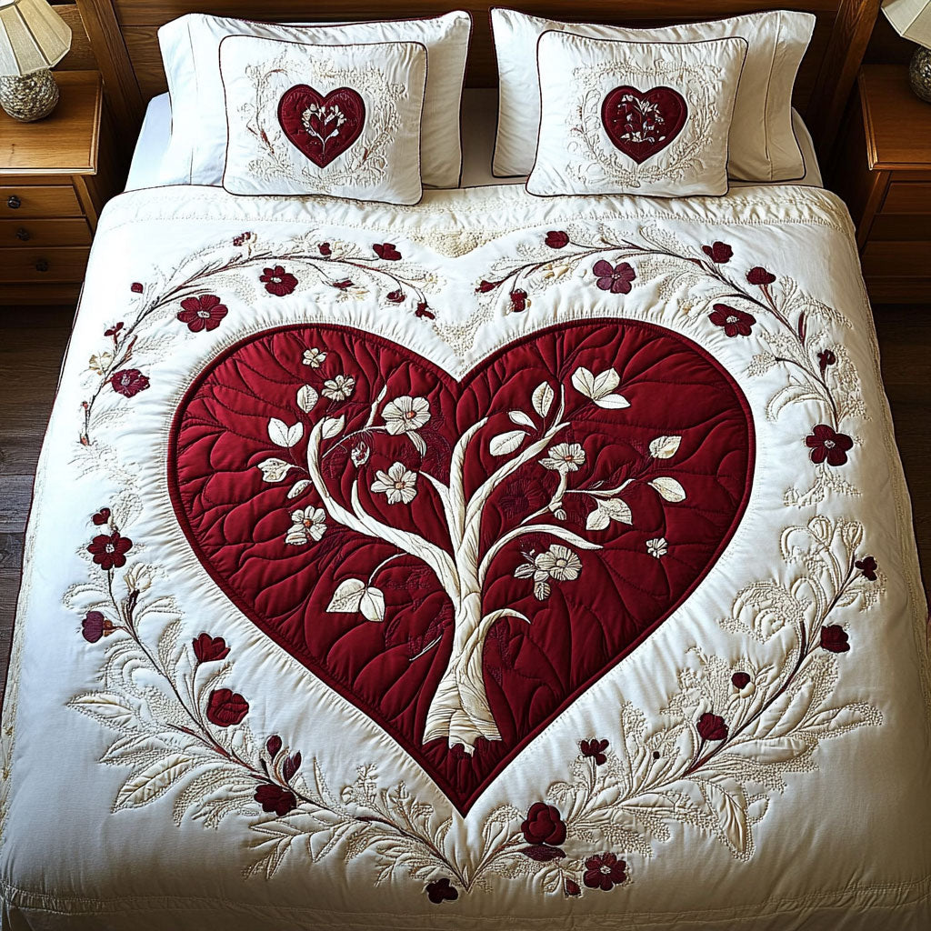 Tree In Heart WY1402072CL Quilted Bedding Set