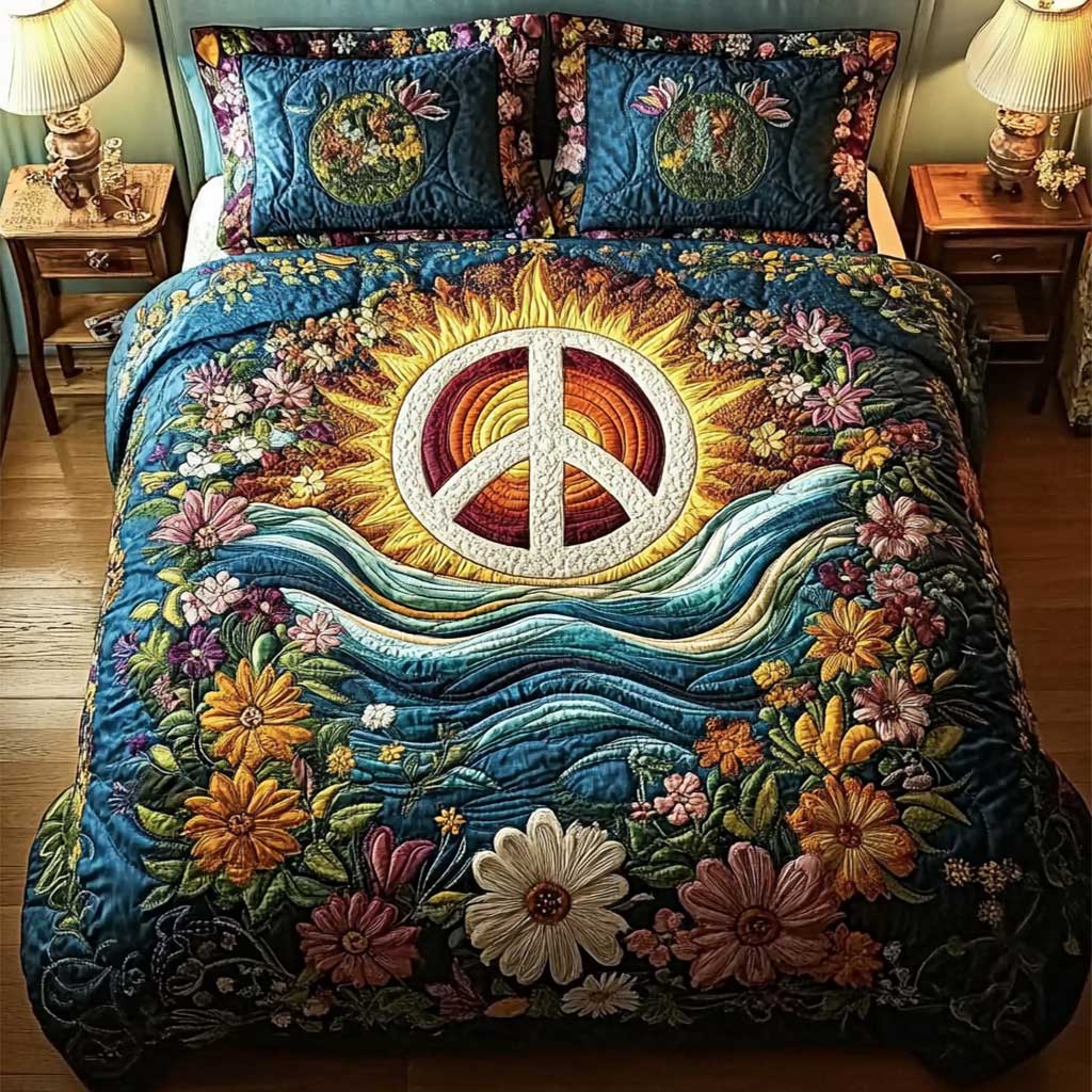 Golden Peace WN1202043CL Quilted Bedding Set