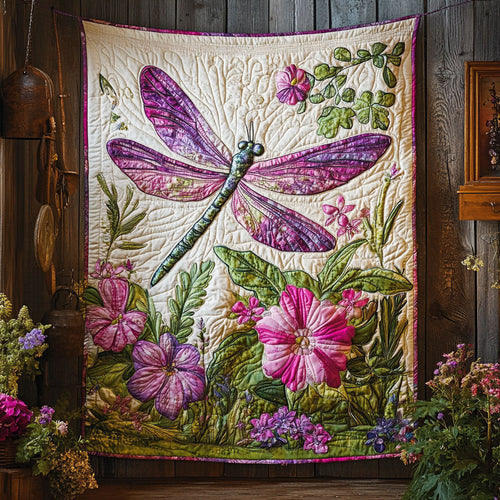 Floral Dragonfly CW0805003CL Quilt Blanket