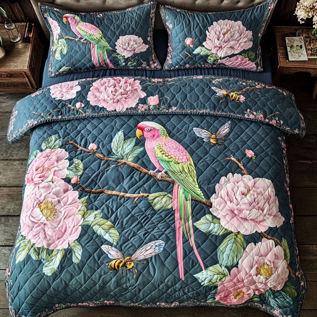 Bird Flower WT0602009CL Quilted Bedding Set