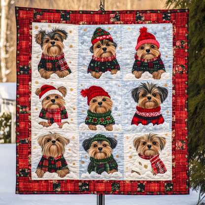 Yorkshire Terrier Christmas Snow WN2309031CL Quilt Blanket