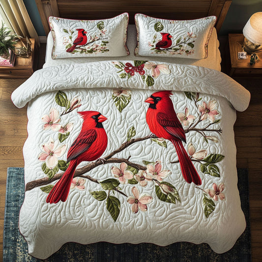 Cardinal Cherry Blossom WT2402003CL Quilted Bedding Set
