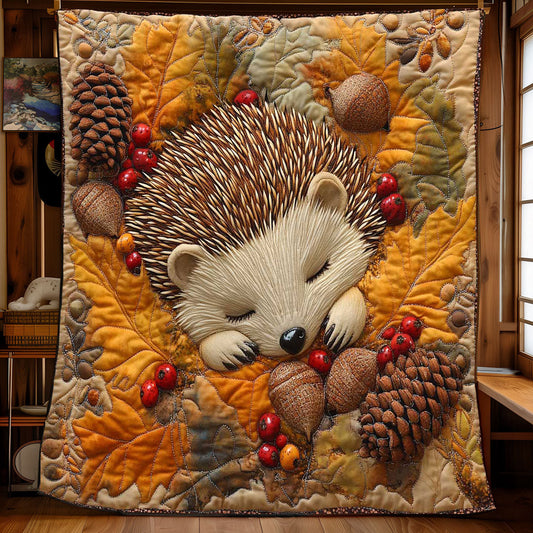 Hedgehog Autumn WP0701011CL Quilt Blanket