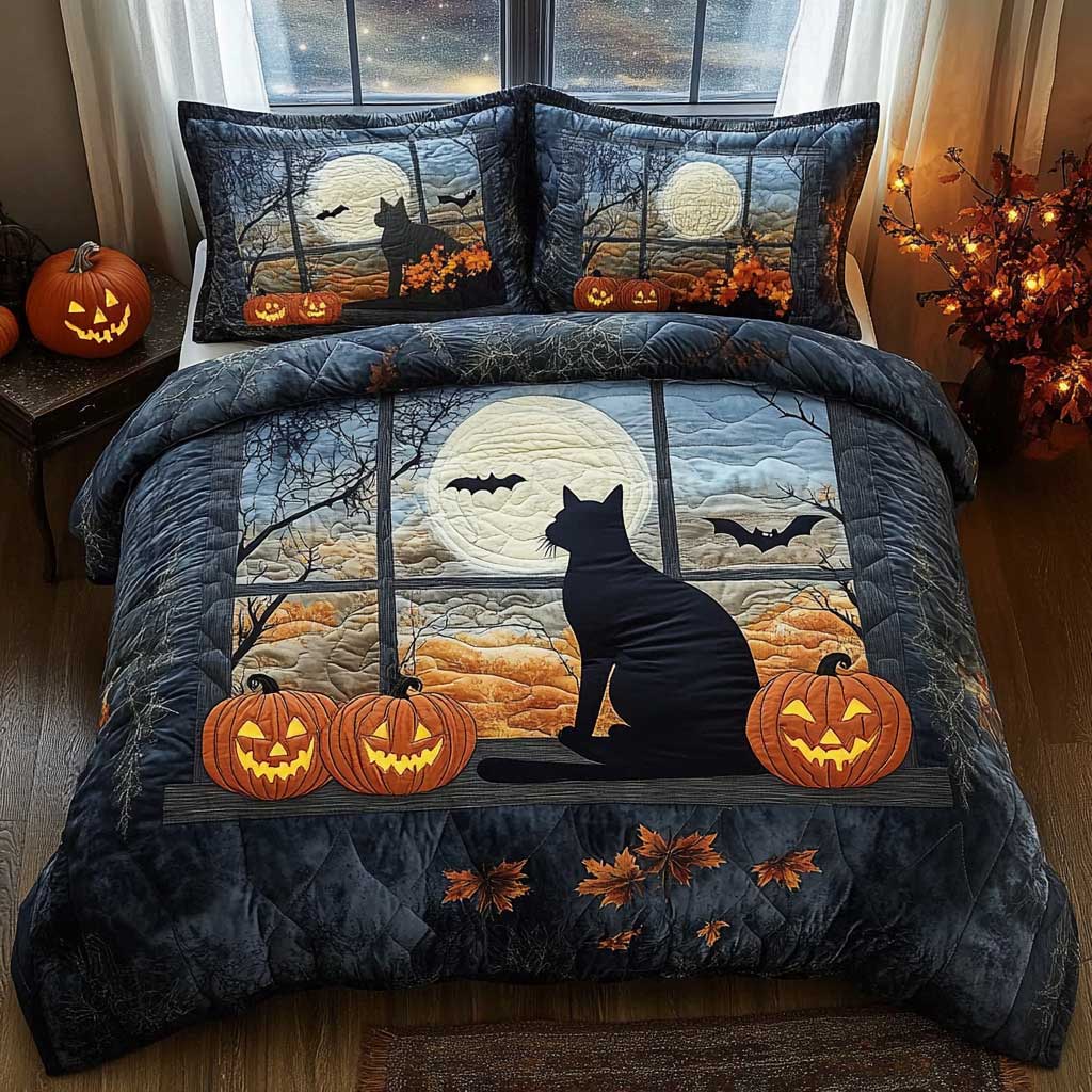 Enchanted Cat WN1302015CL Quilted Bedding Set