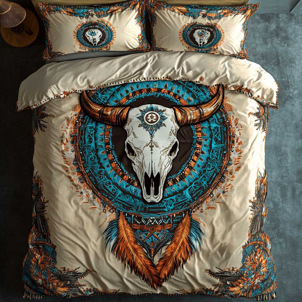 Spirit Buffalo Skull WN1202024CL Quilted Bedding Set