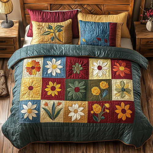 Flower Patchwork WX2702034CL Quilted Bedding Set