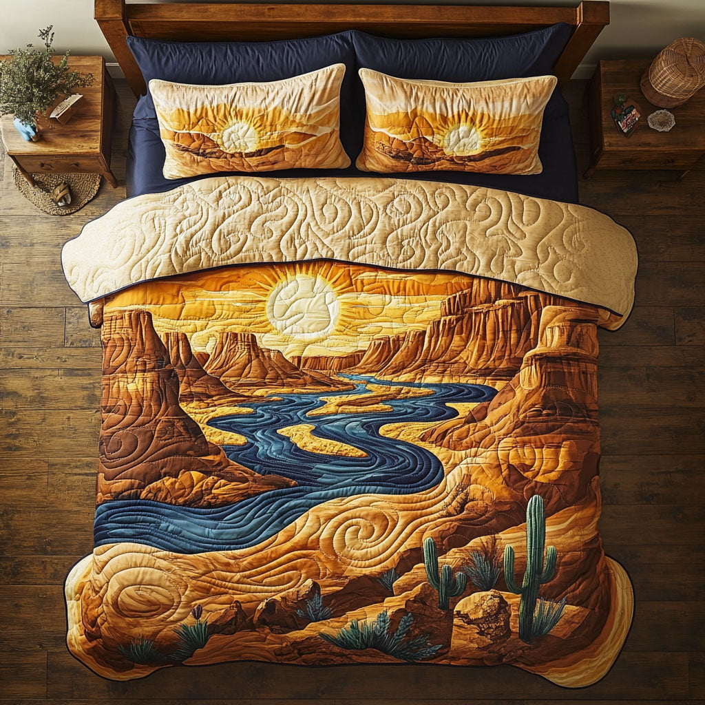 Golden Canyon Dreams WY0803085CL Quilted Bedding Set